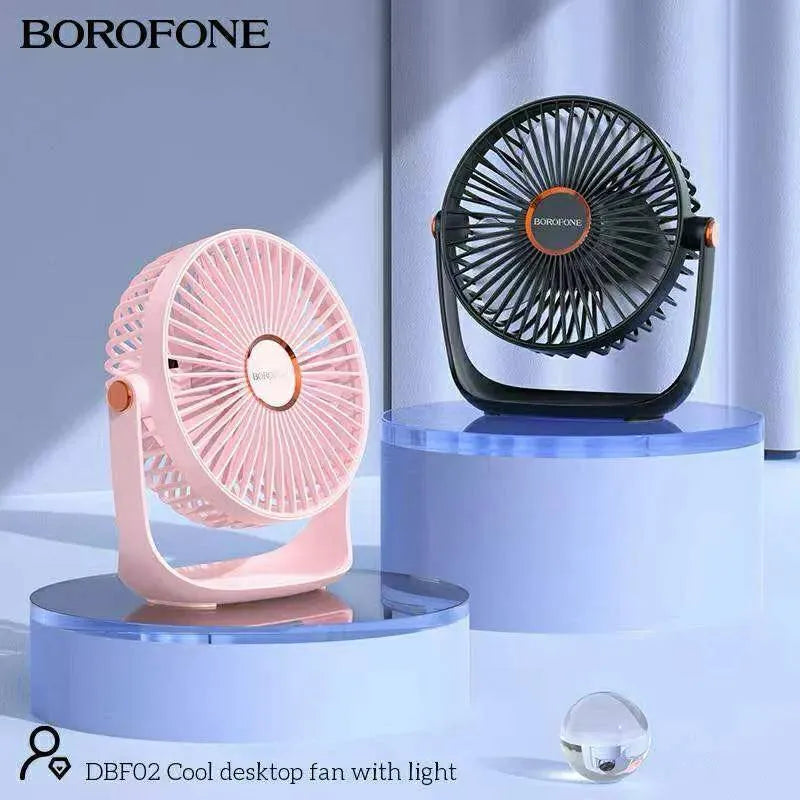Portable rechargeable fan with built-in light BOROFONE DBF02