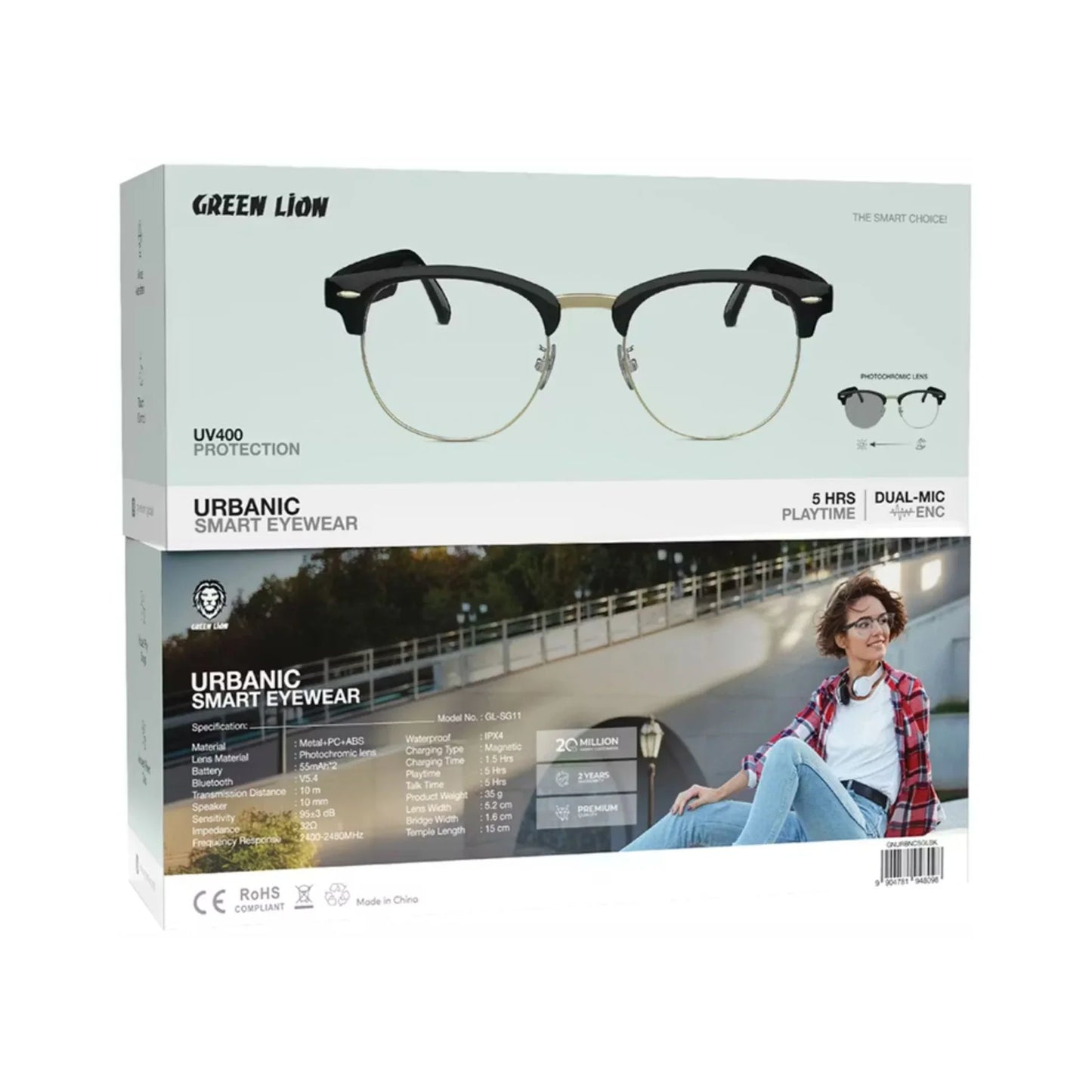 Open-ear speaker design on Urbanic smart eyewear