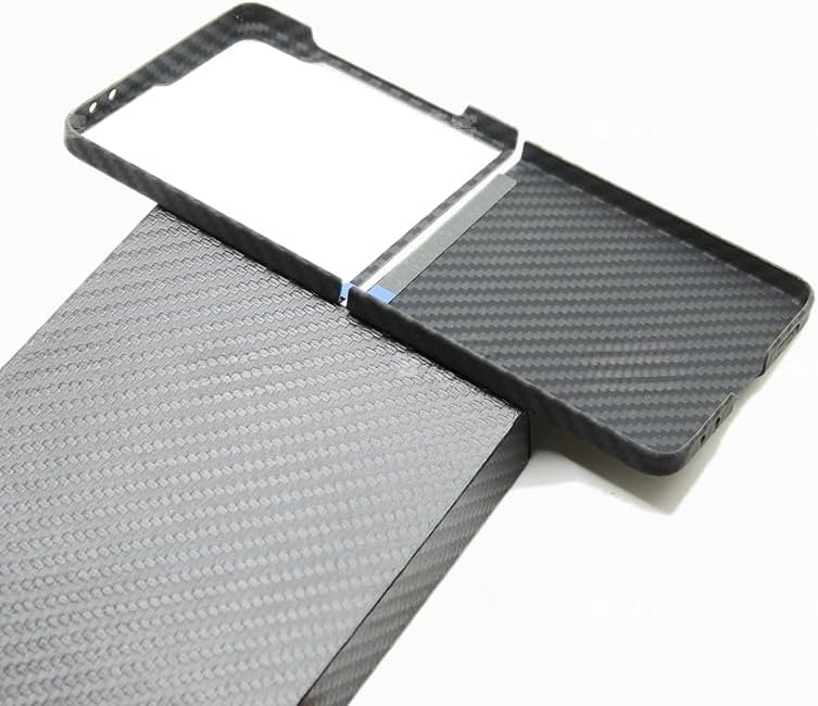 Carbon Fiber Texture Case Z Flip 7 Black β Folded View