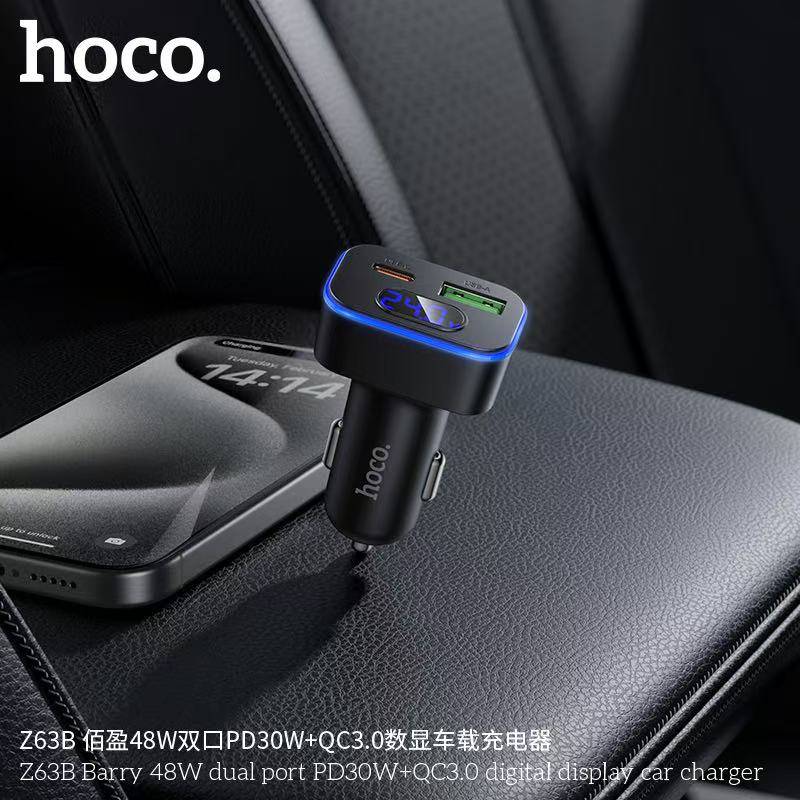 HOCO Z63B fast car charger with LED digital display
