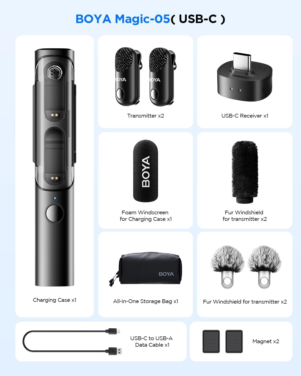 BOYA MAGIC-05 Wireless Microphone System 4-in-1 AI Noise Cancelling Mic
