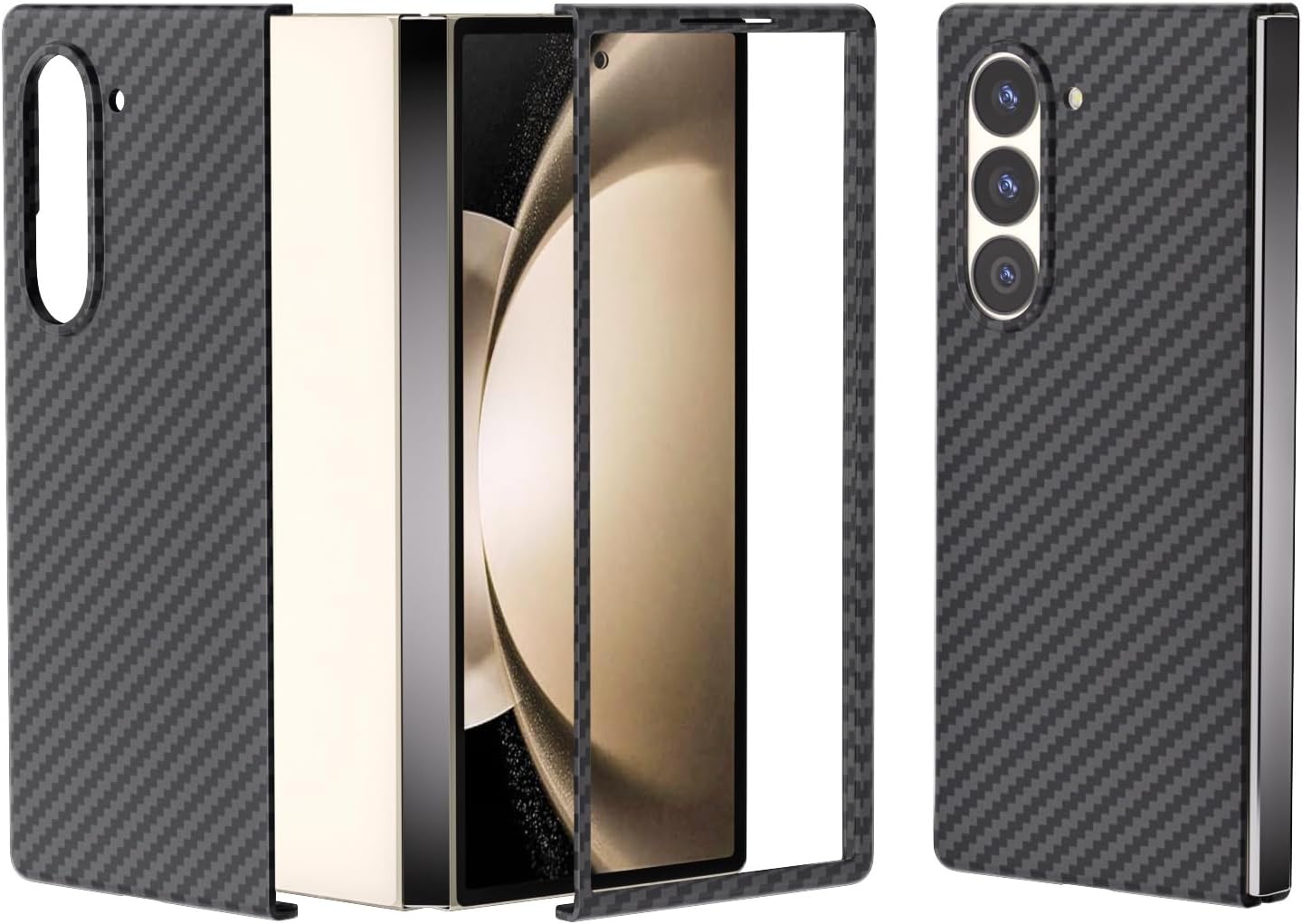 Slim Carbon Fiber Case Z Fold 7 Black β Camera Protection