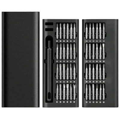 24 in 1 precision screwdriver set with multiple bits in aluminum case