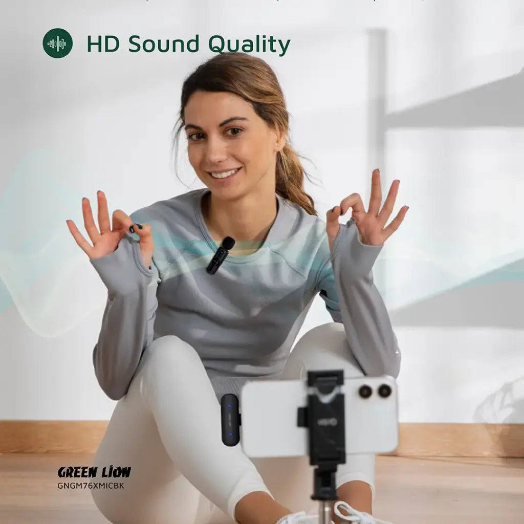 Dual Microphone 3-Level Noise Cancellation Green Lion GM76-X
