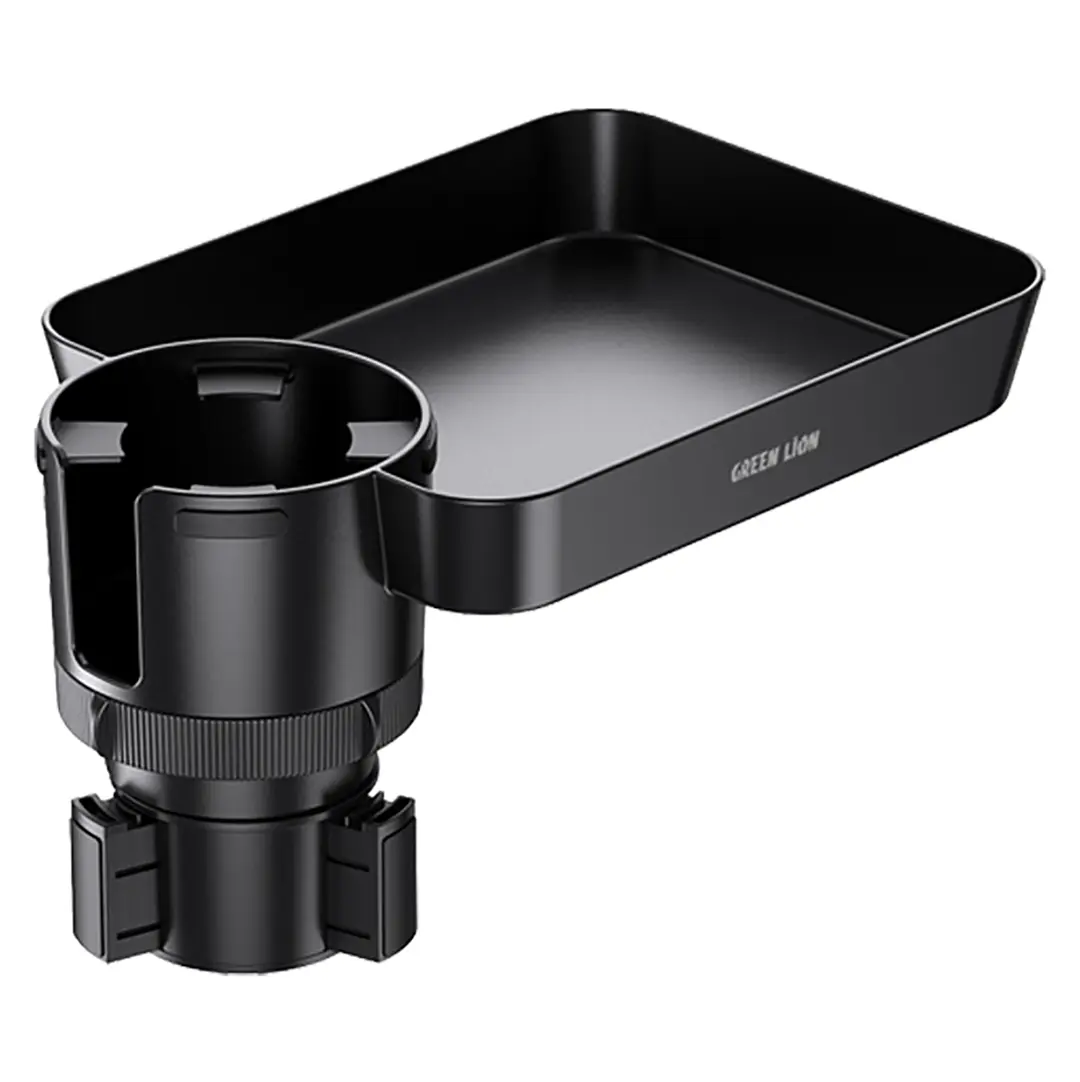Multi-Function Car Cup Holder Tray Green Lion – 360° Food & Phone Table