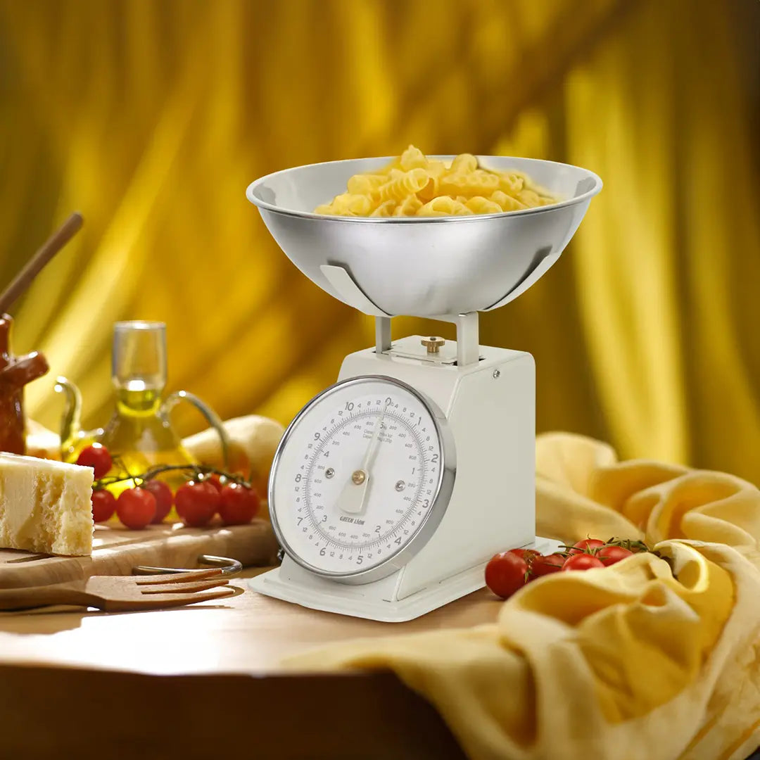Green Lion Vintage Kitchen Scale β Cream in kitchen setting