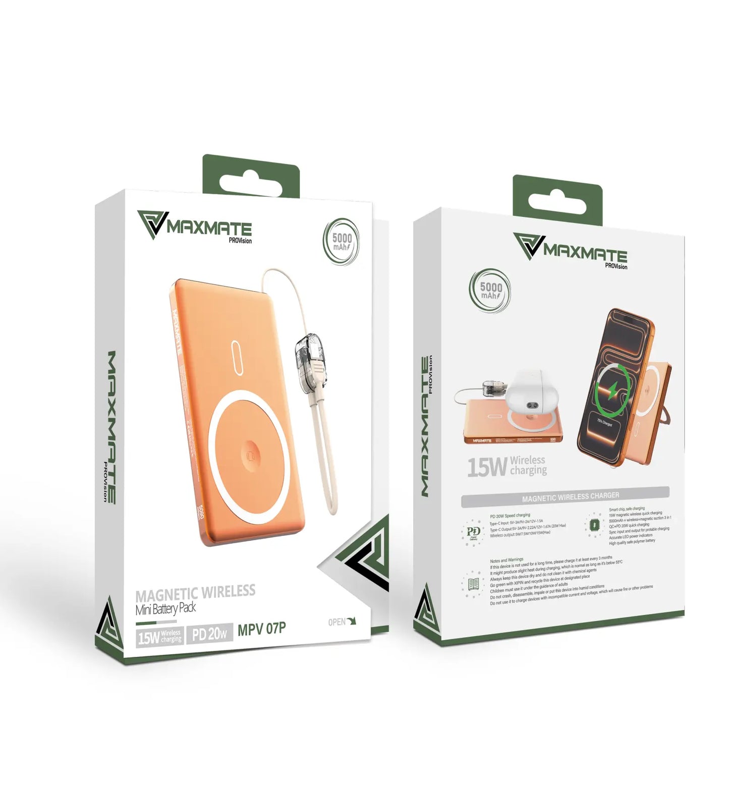 5000mAh wireless magnetic portable charger