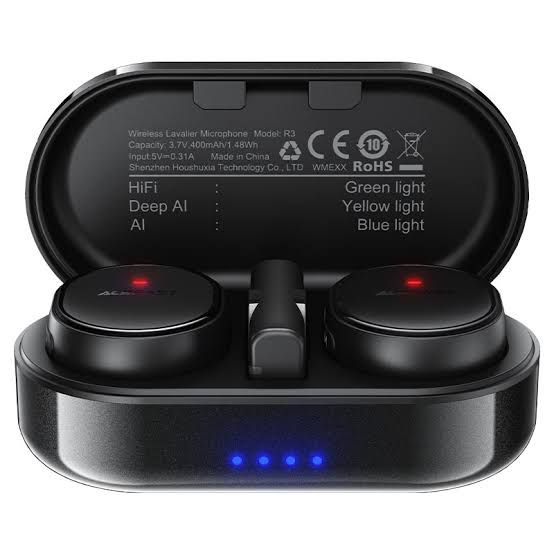 Dual Magnetic Wireless Lavalier Microphone with AI Noise Reduction ACEFAST