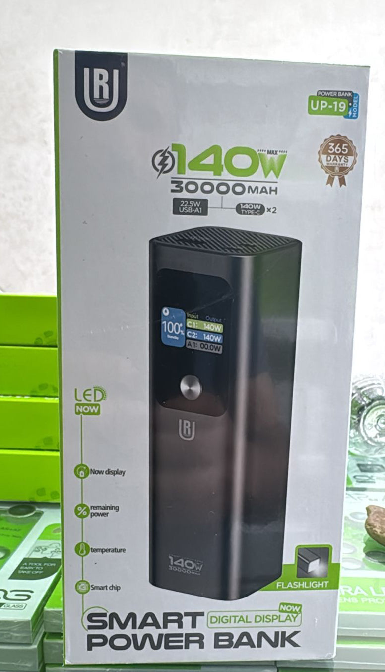 UR UP-19 smart power bank with 30000mAh battery