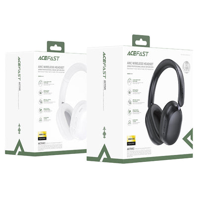 ACEFAST H12 ANC wireless headset with over-ear design in black.