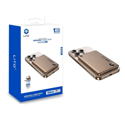 LITO LP08 5000mAh Portable Slim Magnetic Wireless MagSafe Power Bank with Display Description: