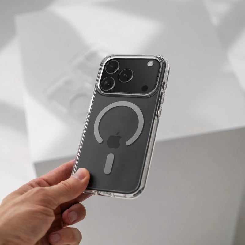 Hard Rubber MagSafe Transparent Cover – Durable Shockproof Protection