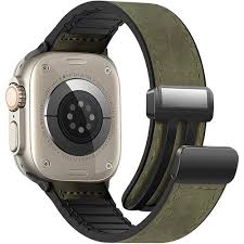 Magnetic Leather Apple Watch Band – Premium Comfort Strap