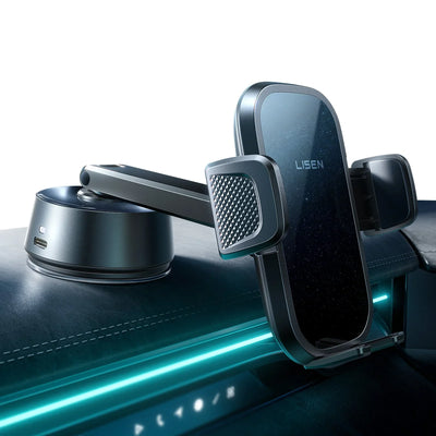 LISEN vacuum suction phone holder mounted on dashboard