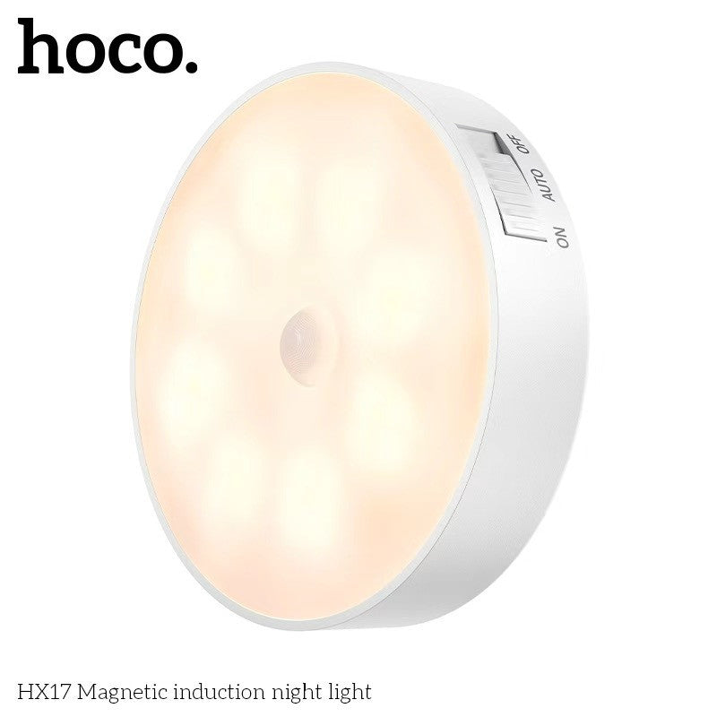 HOCO HX17 Magnetic Night Light – PIR Motion Sensor, ON/AUTO/OFF Modes