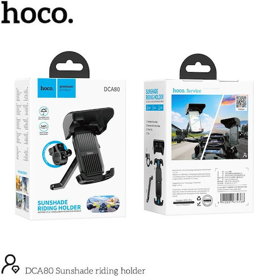 Phone mount installed on motorcycle handlebar