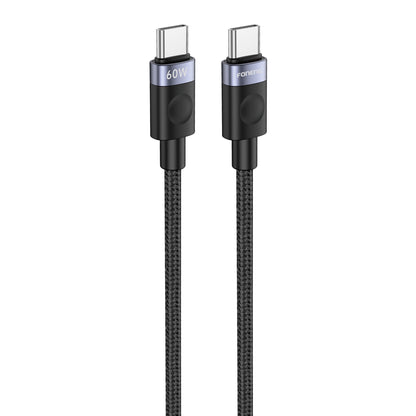 FONENG X115 USB-A to Type-C Braided Cable 1M Black – 18W Fast Charging