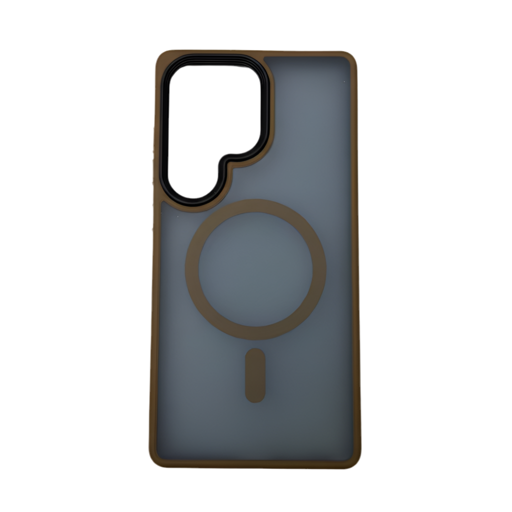 Brown MagSafe Matte Case for Samsung Galaxy S25 Ultra – Magnetic Cover
