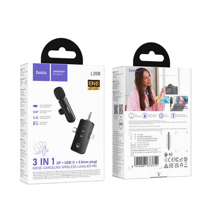 Hoco L20B 3-in-1 Noise Cancelling Microphone