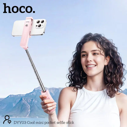 Portable telescopic selfie stick with 360 degree rotation
