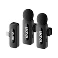BOYA BY-V2 Dual Wireless Microphone System for iPhone (2 Transmitters + Lightning Receiver)