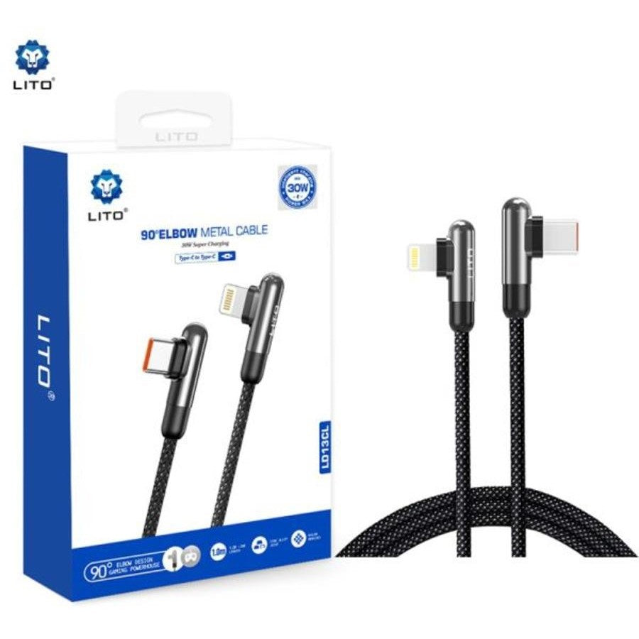 LITO LD13 USB-C to Lightning Angle Design Fast Charging Cable – 1m