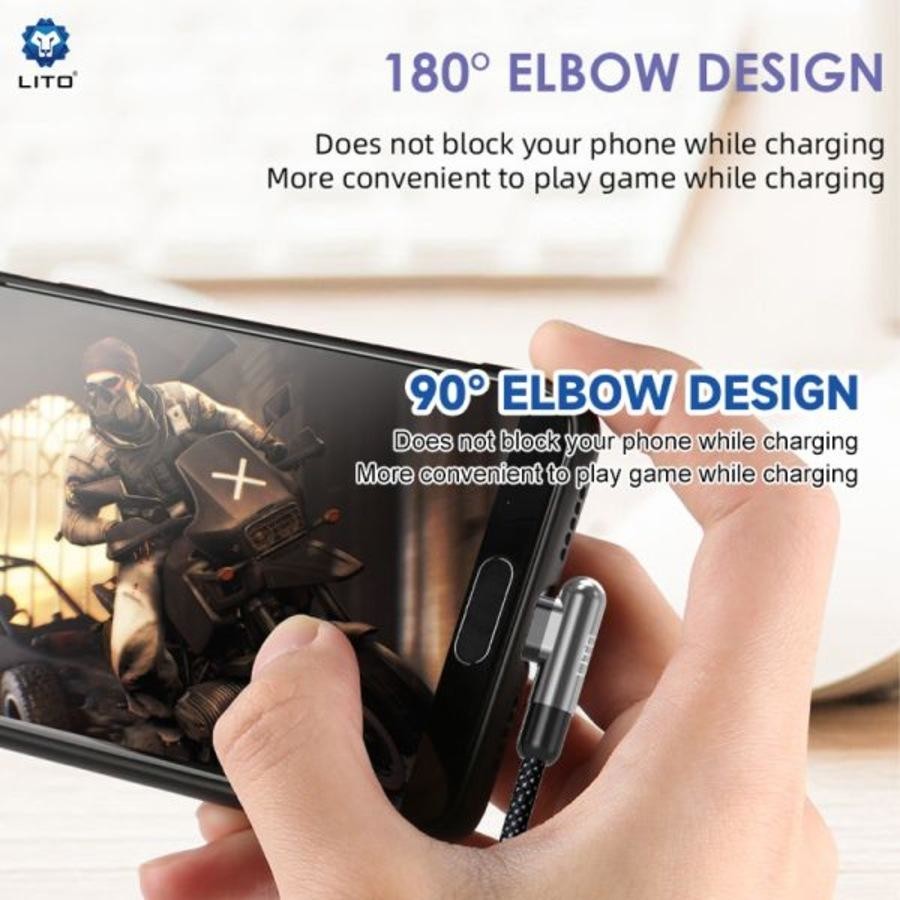 LITO LD13 USB-C to Lightning Angle Design Fast Charging Cable – 1m