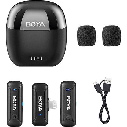 BOYA BY-WM3T-D2 Dual Wireless Microphone System | Lightning iOS | 328ft Range