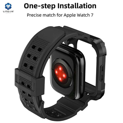 LITO LS-002 Apple Watch Band | 360° Protection | Alloy Case | One-Step Installation