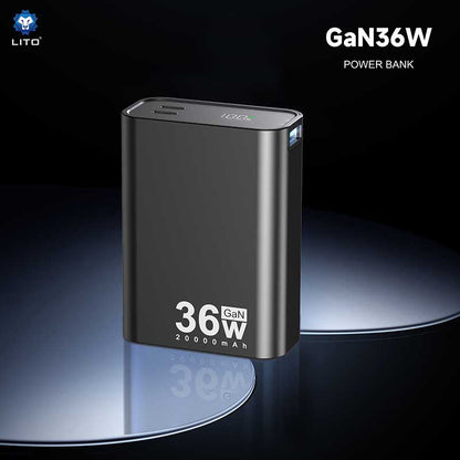LITO LP02 GAN 36W Fast Charging 20000mAh High Capacity Power Bank