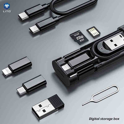 LITO Multi-Function Data Cable Storage Box with Retrieve Card Pin