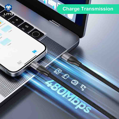 LITO LD23 1m 6A 100W Fast Charging Metal Type-C Cable