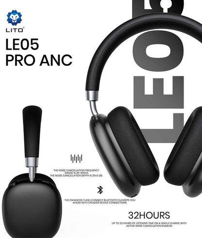 Cushioned ear cups for comfort on LE05 PRO ANC headphones

