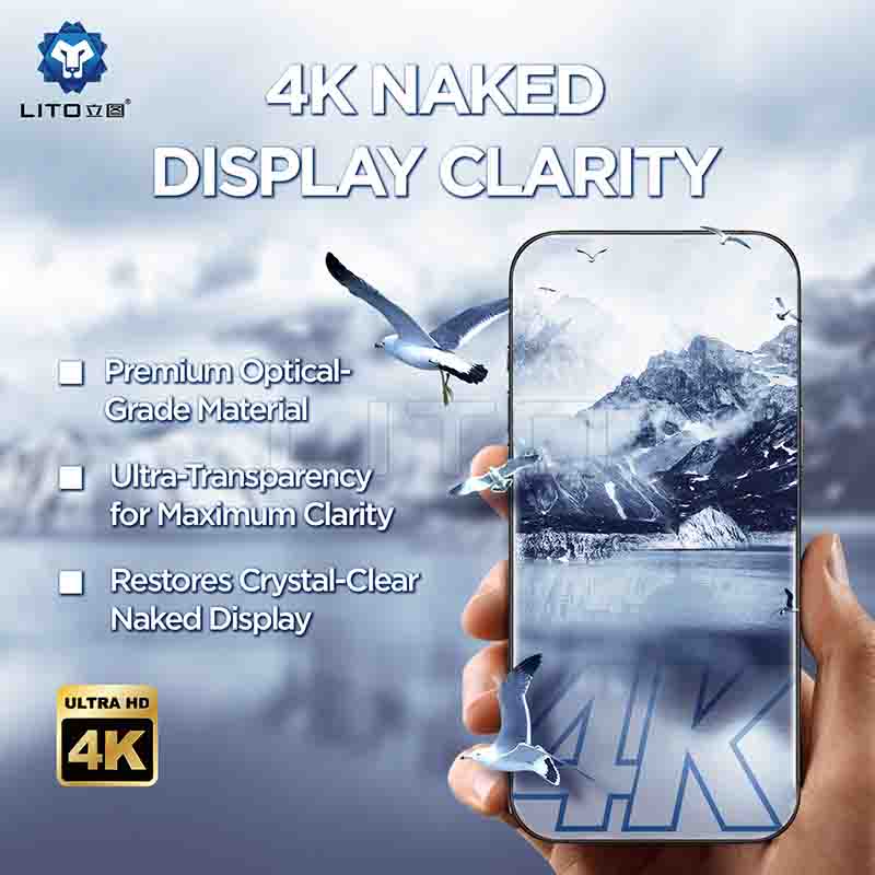 LITO D+ MAX 4K Clear Tempered Glass Screen Protector