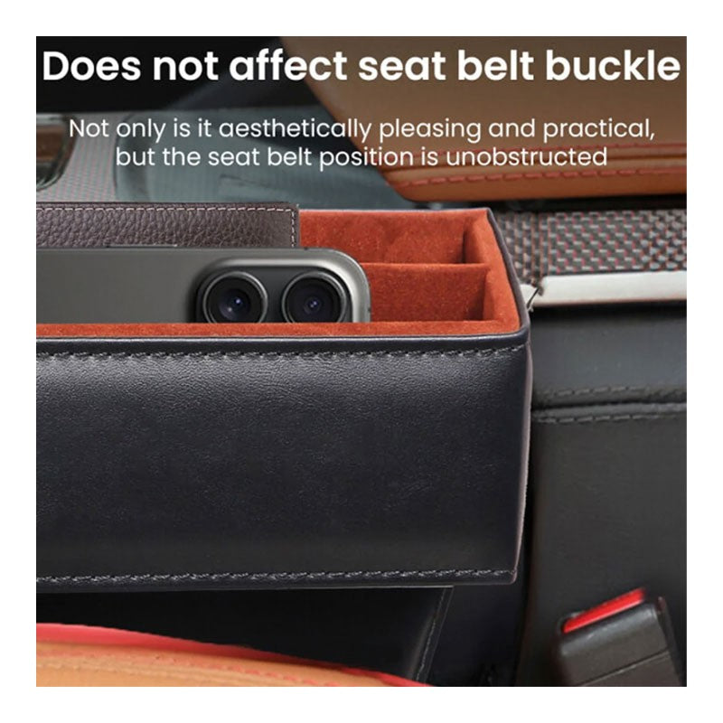 Between-seat storage box for car interior organization
