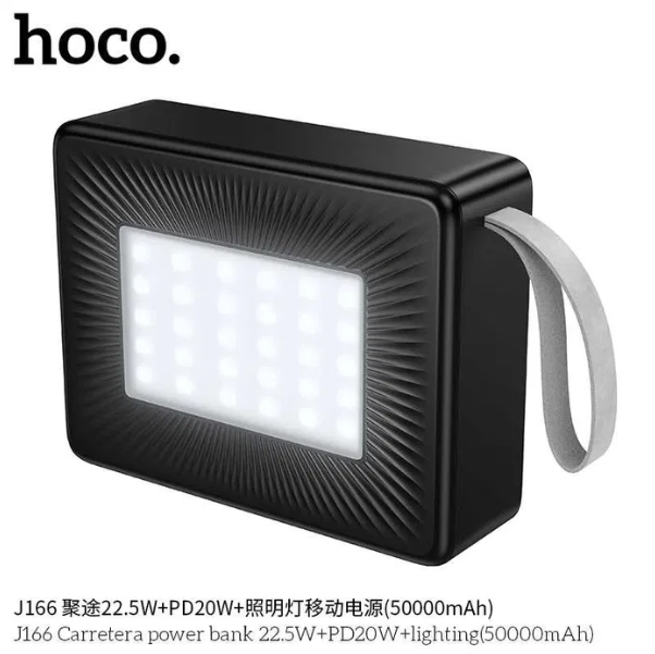 HOCO J166 Power Bank – USB-C and USB-A Port Layout