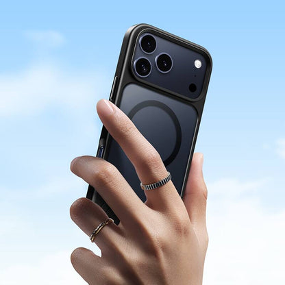 HOCO AS12 protective case attached to iPhone with stand in use.
