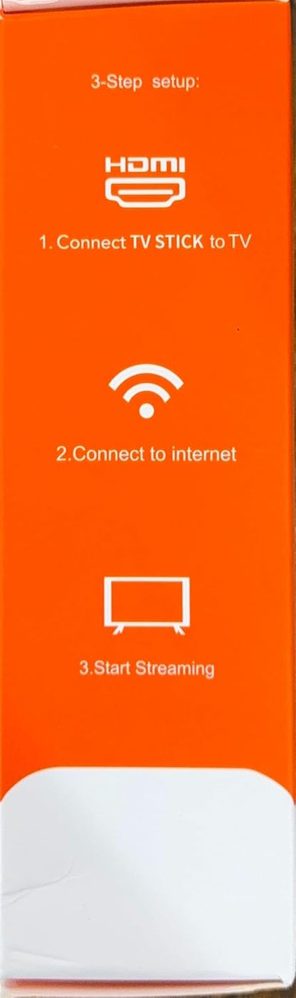 Compact TV stick plug and play setup for smart TV streaming