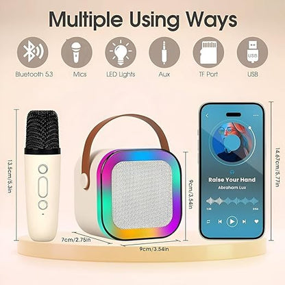K12 Mini Karaoke Speaker – Portable Bluetooth Speaker with Wireless Microphone