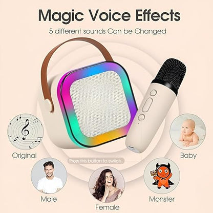 K12 Mini Karaoke Speaker – Portable Bluetooth Speaker with Wireless Microphone