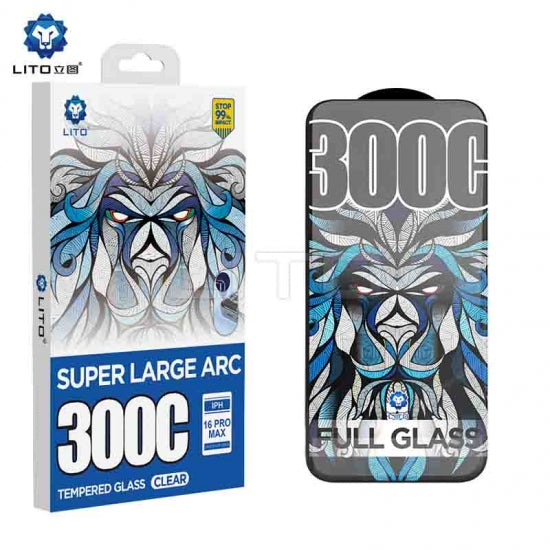Lito 300C Super Large ARC tempered glass screen protector full coverage.
