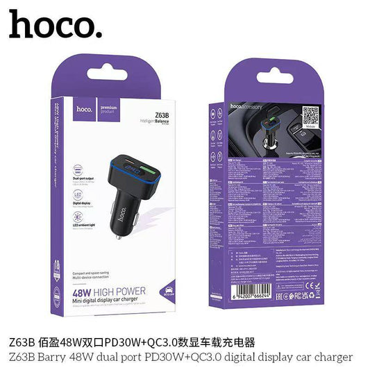 HOCO Z63B 45W dual port car charger USB-C USB-A