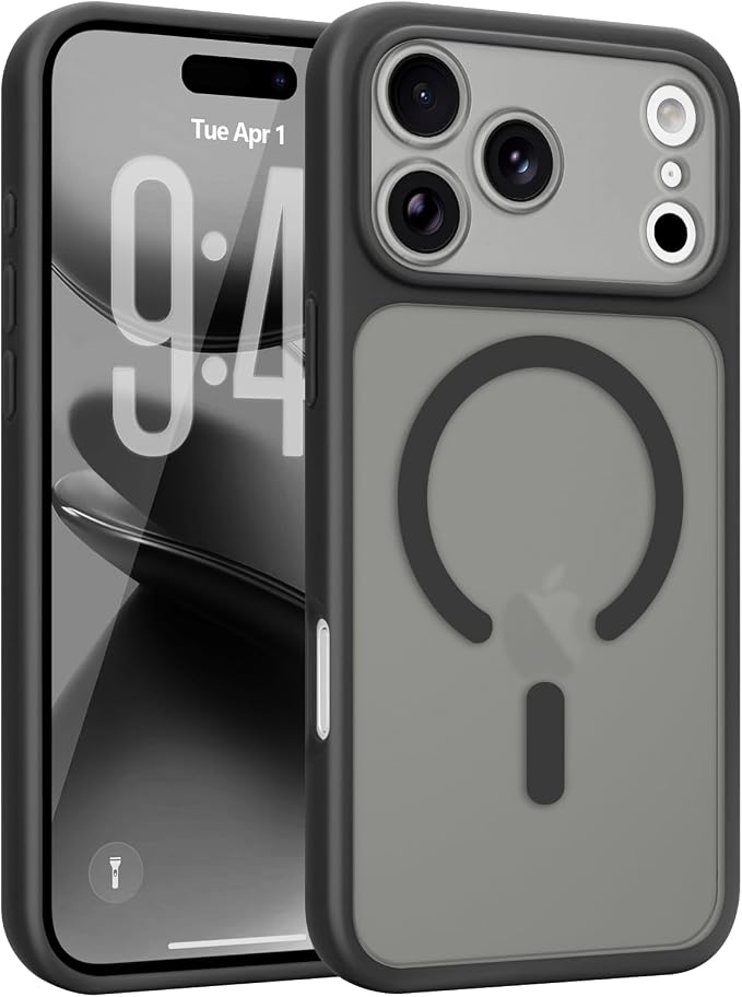 Frosted MagSafe case iPhone 17/18 Pro button and port cut-outs