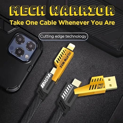 4-in-1 USB-C Charger Cable 65W – Fast Charging & Data Sync