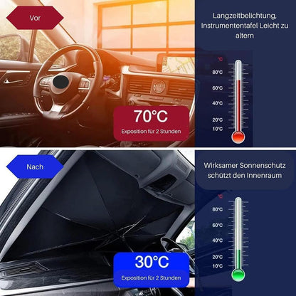 Foldable windshield sunshade for cars made of titanium silver heat-insulating cloth