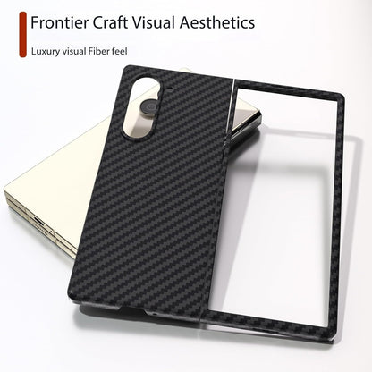 Carbon Fiber Texture Case Z Fold 7 Black – Two-Piece Shell