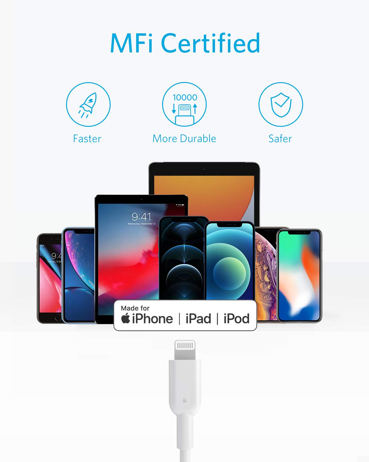 Anker USB-C to Lightning Cable 60W – Fast Charge & Sync