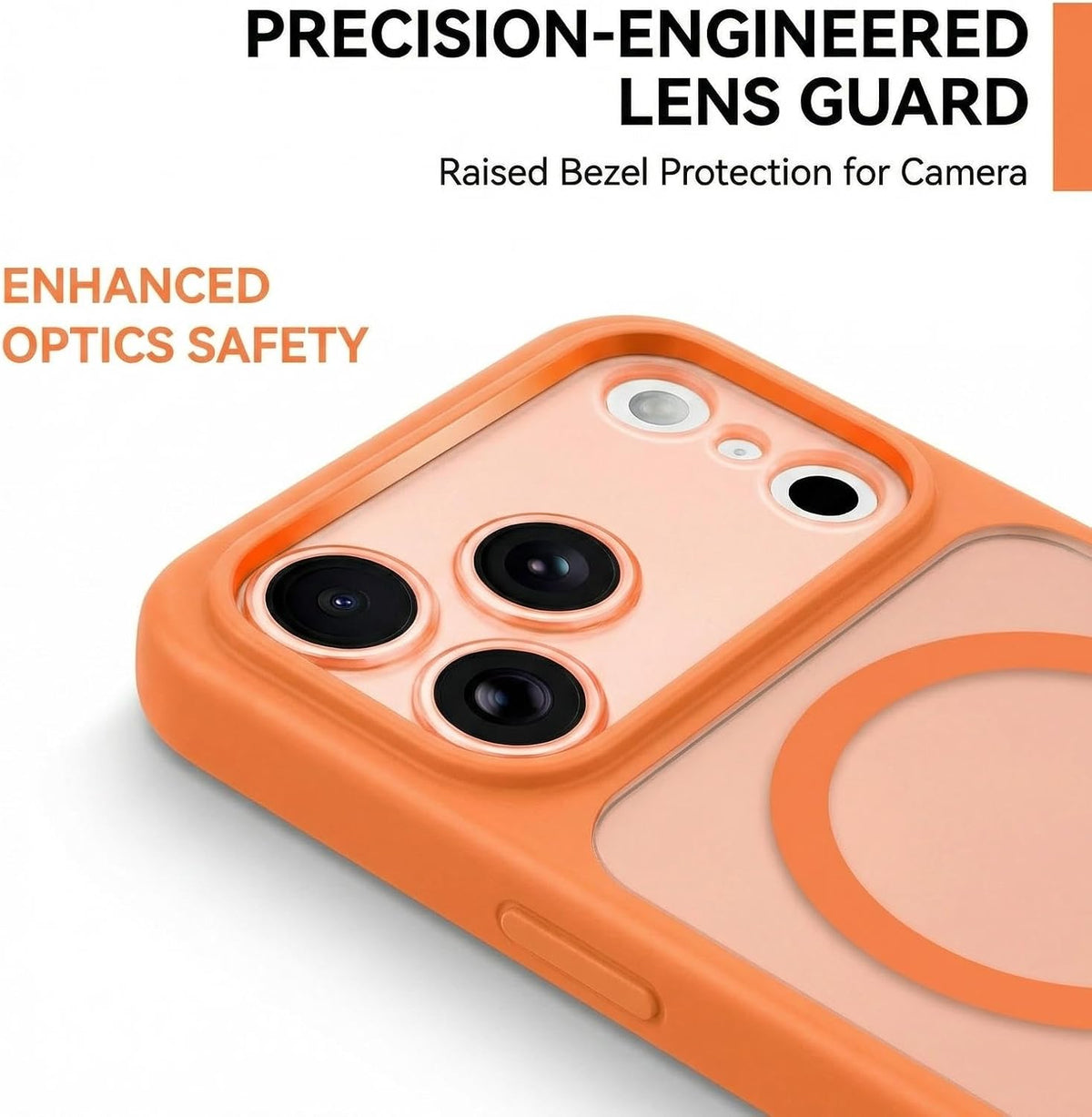 Frosted MagSafe case raised full camera frame detail