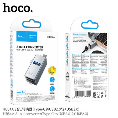 USB-C to 3 USB ports adapter HOCO HB54A
