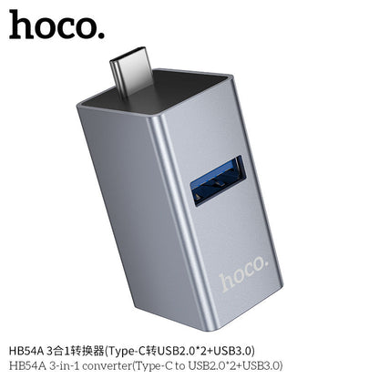 HOCO HB54A 3-in-1 USB-C hub with USB 3.0 and USB 2.0 ports
